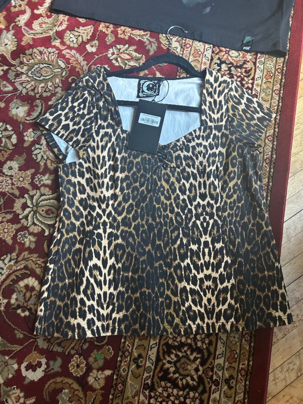Killstar Leopard Print Top 4XL NWT Wildling Button Front Blouse Goth Alt